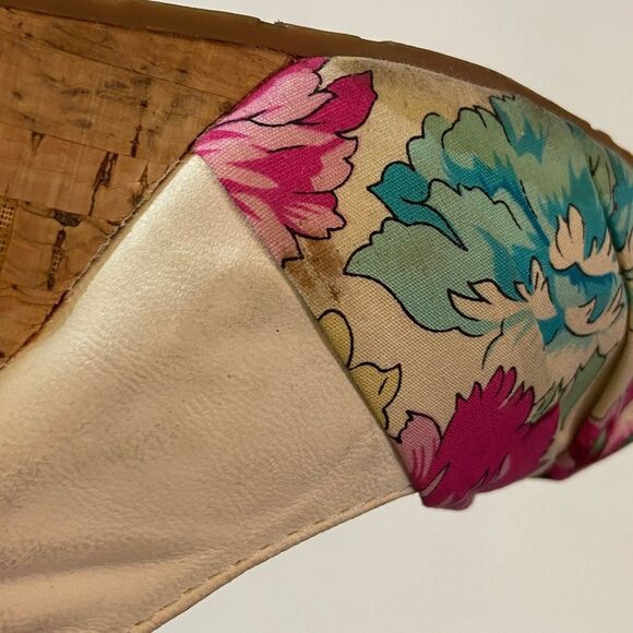 Nature Breeze Gabriela -01 Floral Wedge Sandals - White and Multicolor Size 10 - Picture 11 of 11